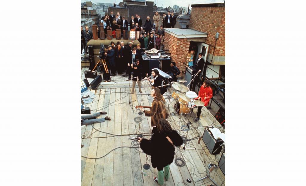 El último concierto, en la terraza de Apple Corps. Foto: Ethan A. Russell - Apple Corps Ltd