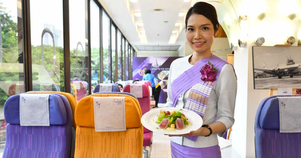 Los platos son los mismos que se sirven en los vuelos. Foto: Thai Airways