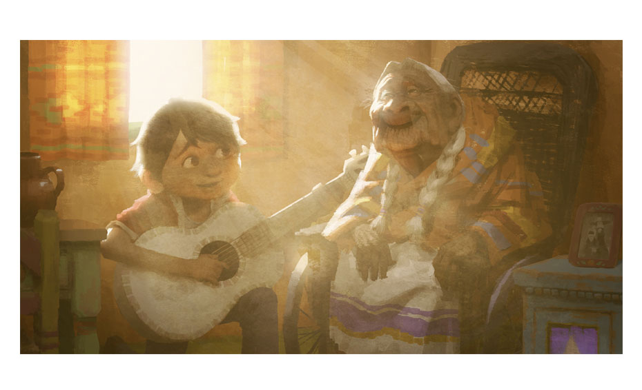 Pintura digital con Coco y su abuela. Foto: Pixar