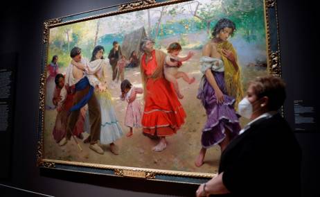 Detalle de la obra Antonio Fillol (1870-1930) La rebelde, en la muestra Invitadas del Prado. Foto: Emilio Naranjo | EFE.