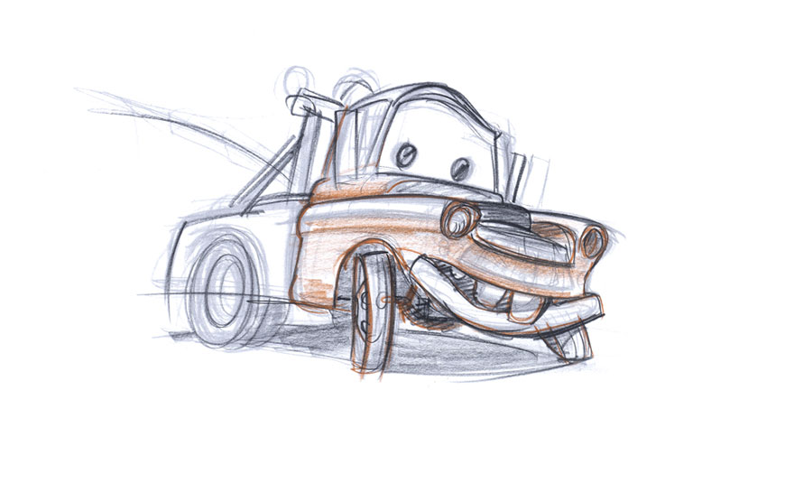 Estudio de la boca de Mate para 'Cars'. Foto: Pixar