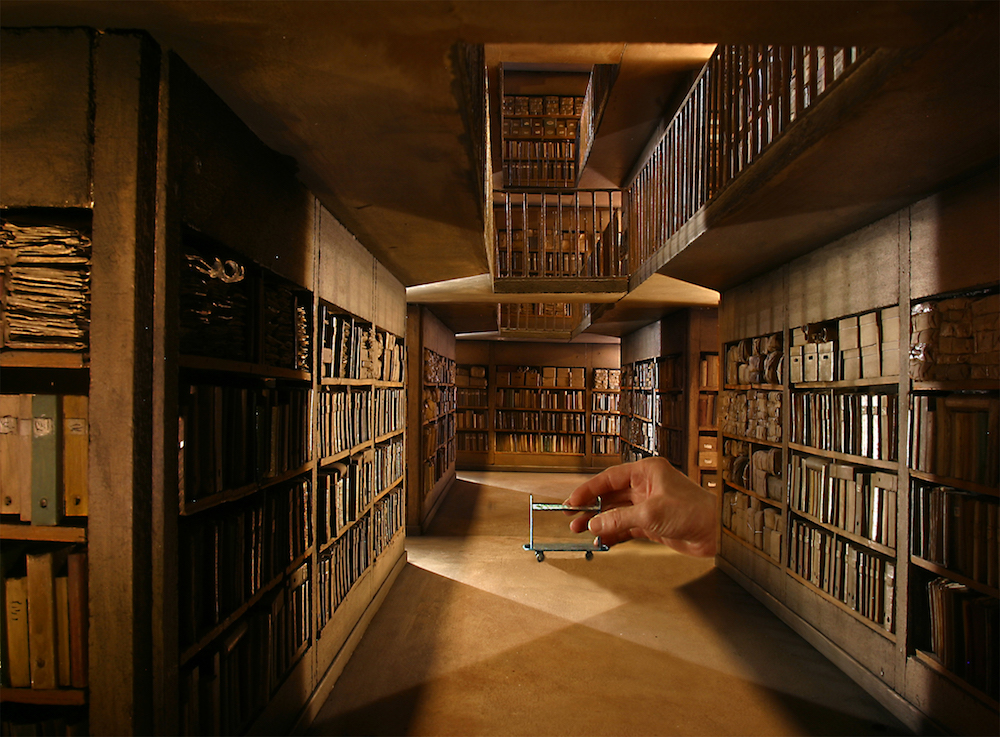 Maqueta de biblioteca. Foto Museo de las Miniaturas y el cine