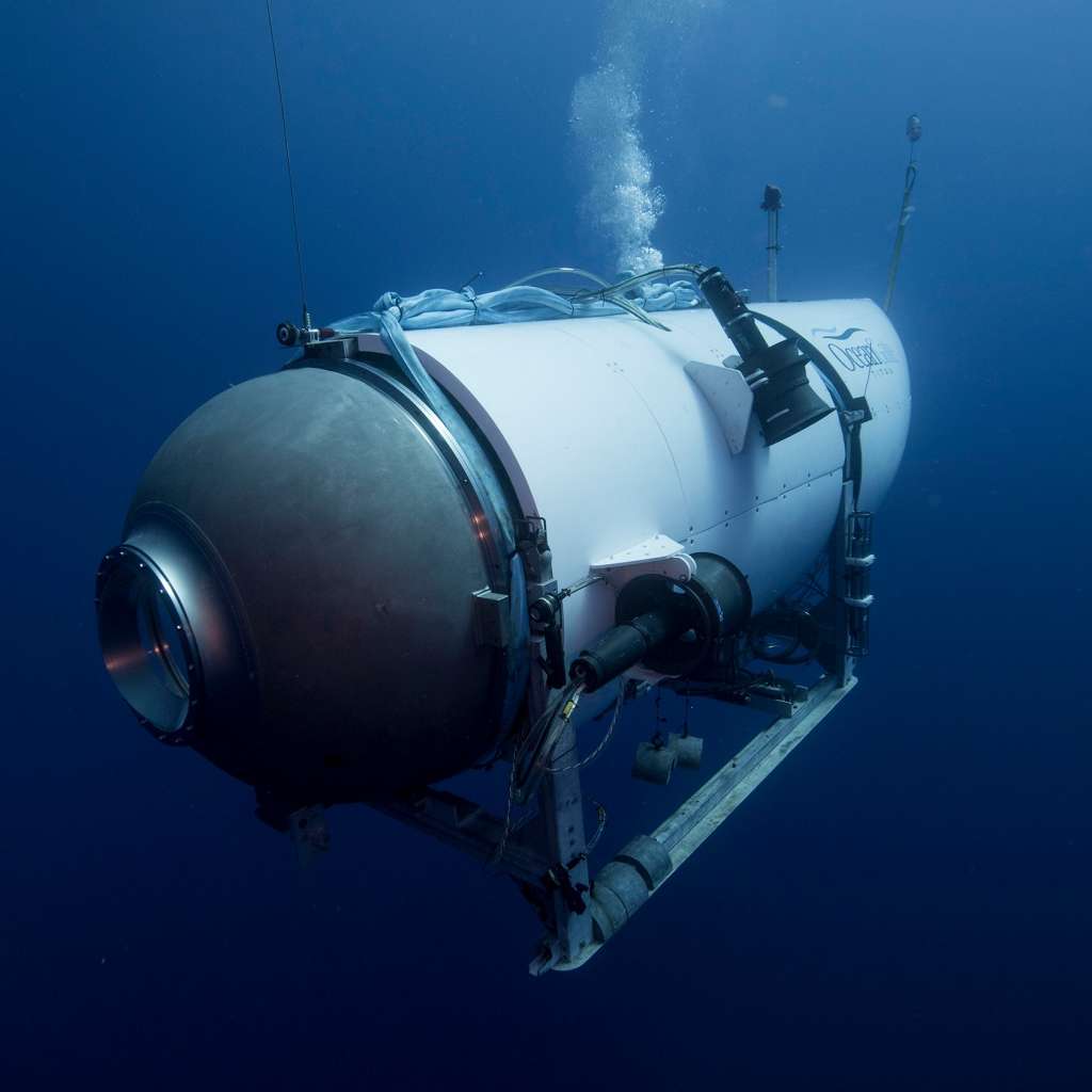 Vista frontal del submarino Titan. Foto: OceanGate Expeditions.