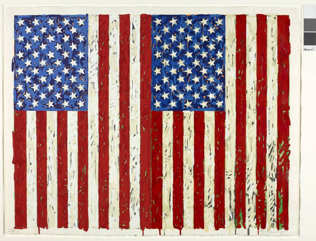 Flags I, 1973. [Banderas I]. Serigrafía en color. © The Trustees of the British Museum. ©Jasper Johns, VEGAP, Barcelona, 2020.