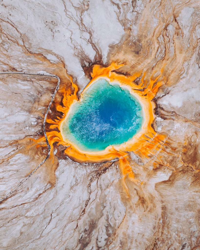 Grand Prismatic Spring. Foto Overview.