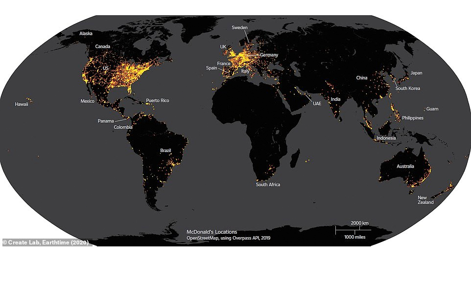 Locales de McDonald's en el mundo. Foto Terra Incognita