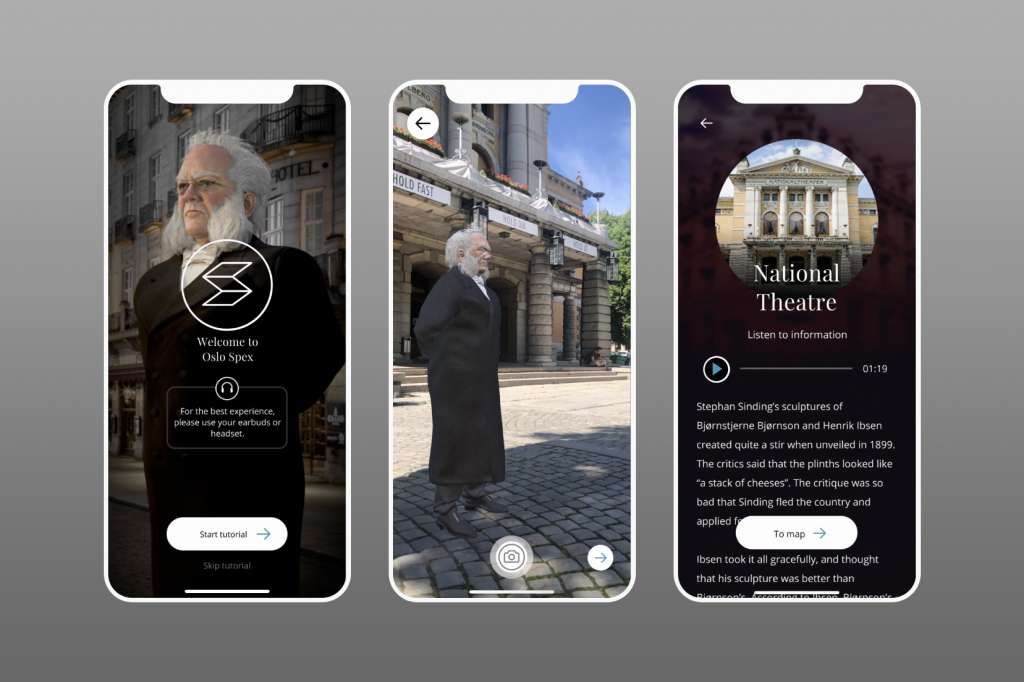 Capturas de pantalla de la app Oslo Spex. Foto: Visit Oslo