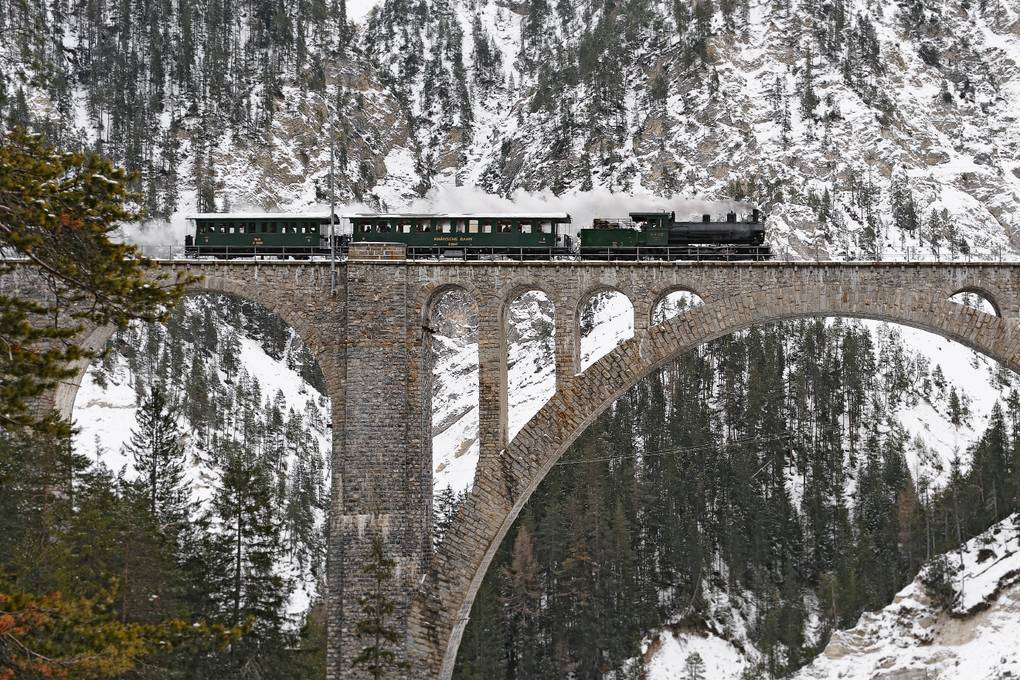 Tren hacia Davos. Foto Rhätische Bahn