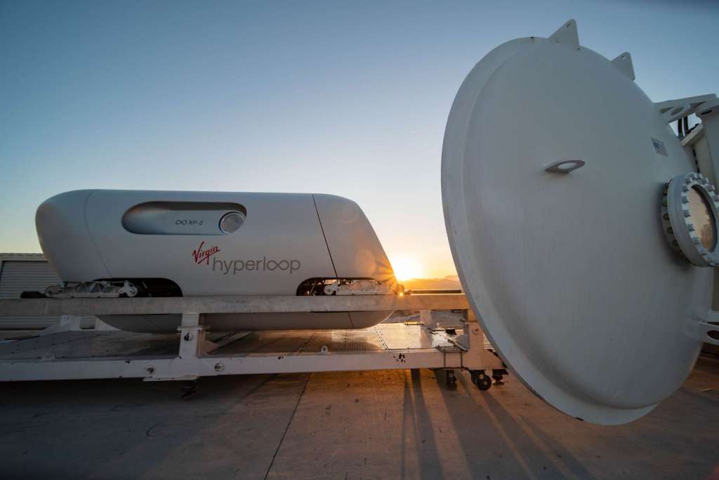 La cápsula llegó a velocidad de 172 km/h en 15 segundos. Foto Virgin Hyperloop