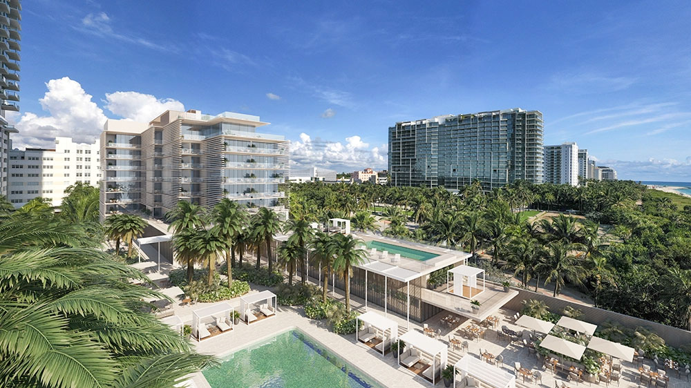 Vista aérea del futuro Bvlgari Hotel Miami. Foto Bvlgari