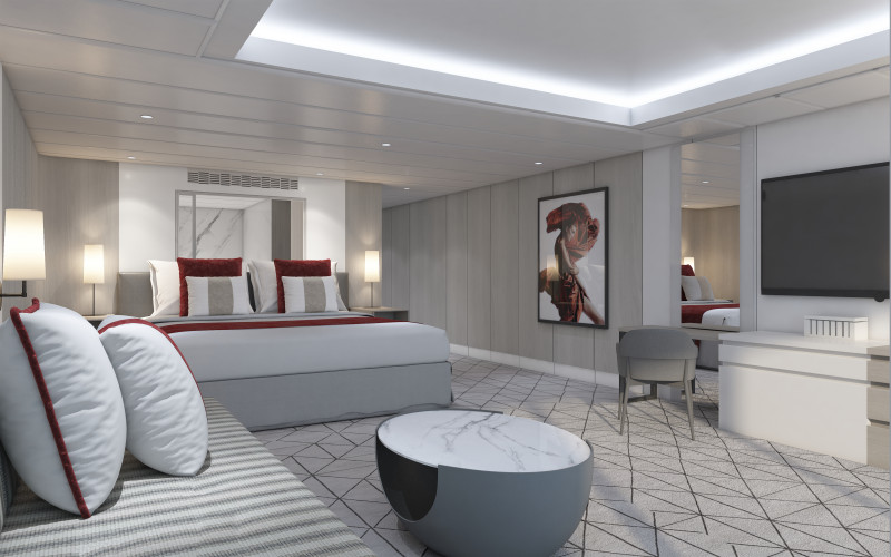 Vista de la suite Aqua Class. Foto Celebrity Cruises