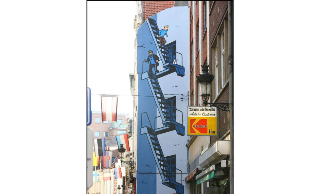 Uno de los murales de Tintín. Foto Visit Brussels