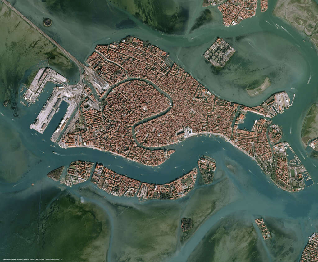 Venecia desde el aire. Foto Airbus