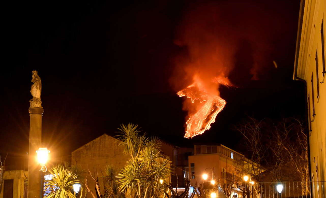 Erupcion del Etna en febrero. Foto Orietta Scardino - EFE