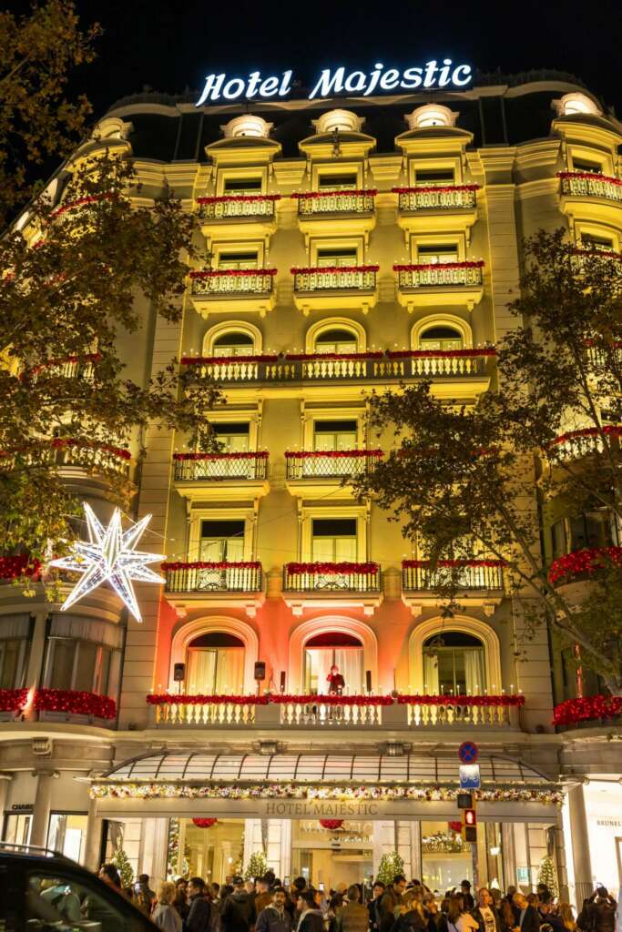 Decoración navideña del hotel Majestic, Barcelona