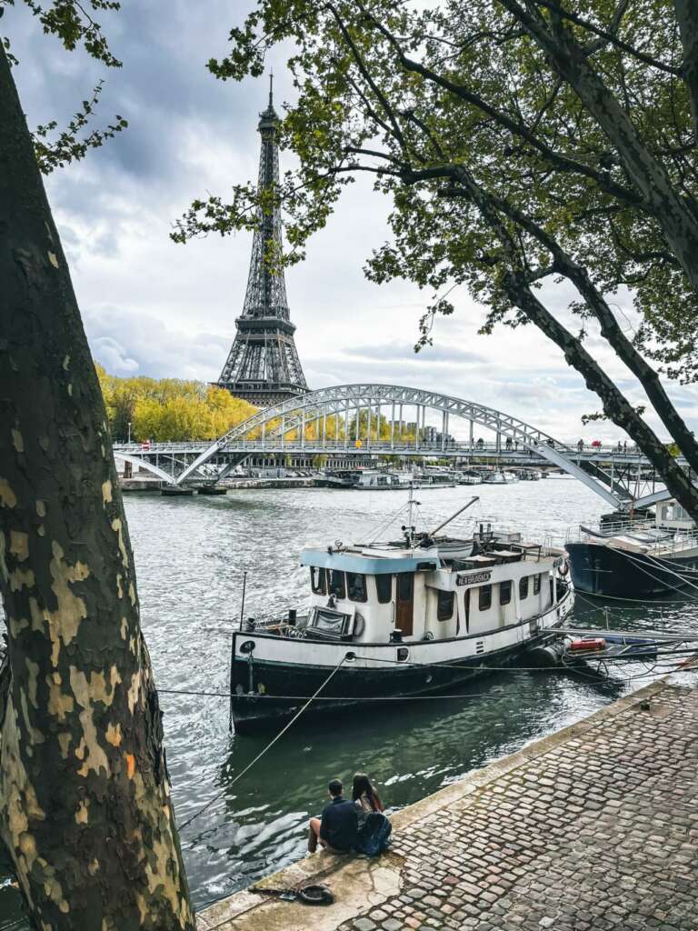 Vista del Sena con la Torre Eiffel al fondo en París 