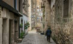 Calles con retratos de vecinos en la localidad de Mogarraz (Salamanca)