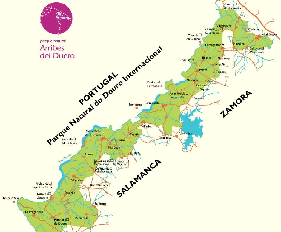 El mapa de las Arribes del Duero