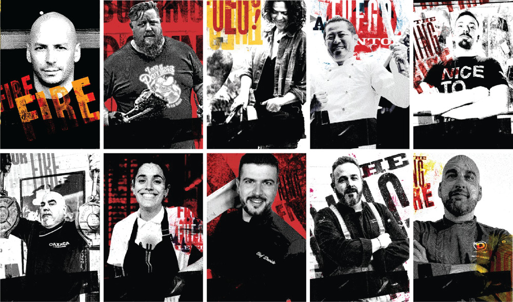 Cartel de los chefs participantes en el Meat&Fire, uno de los festivales gastro de Barcelona