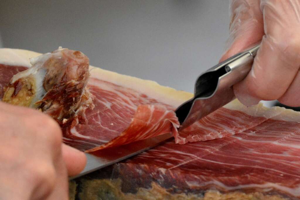 Un corte de jamón ibérico