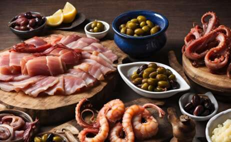Una mesa con platos típicos españoles