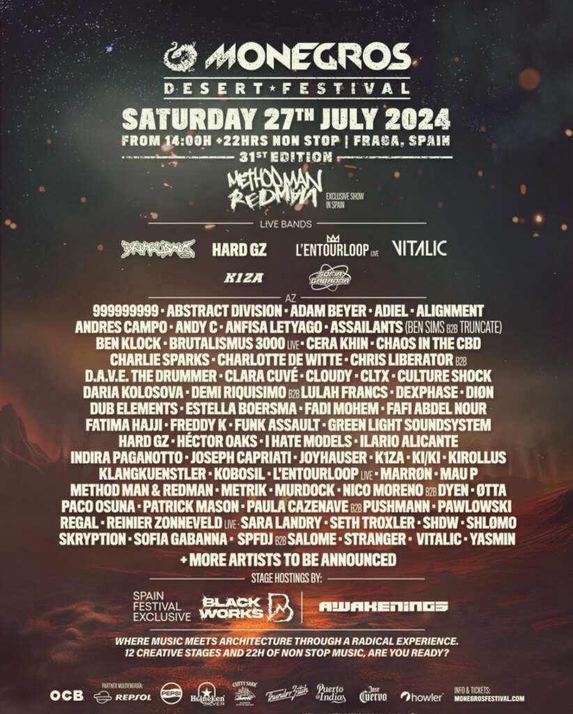 El cartel del Monegros Festival 2024