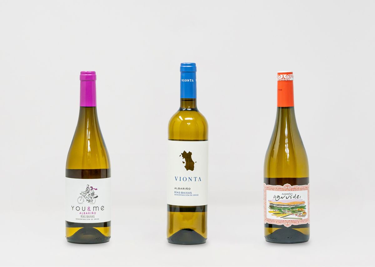 Botellas de Albariño de las Bodegas Vionta