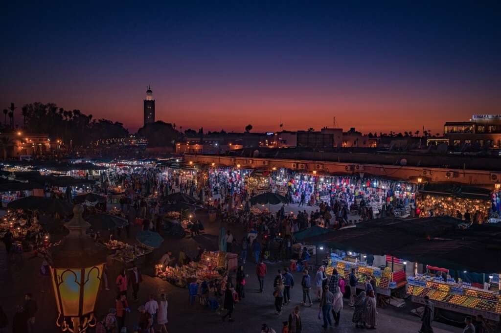 El mercado de Marrakech en Marruecos