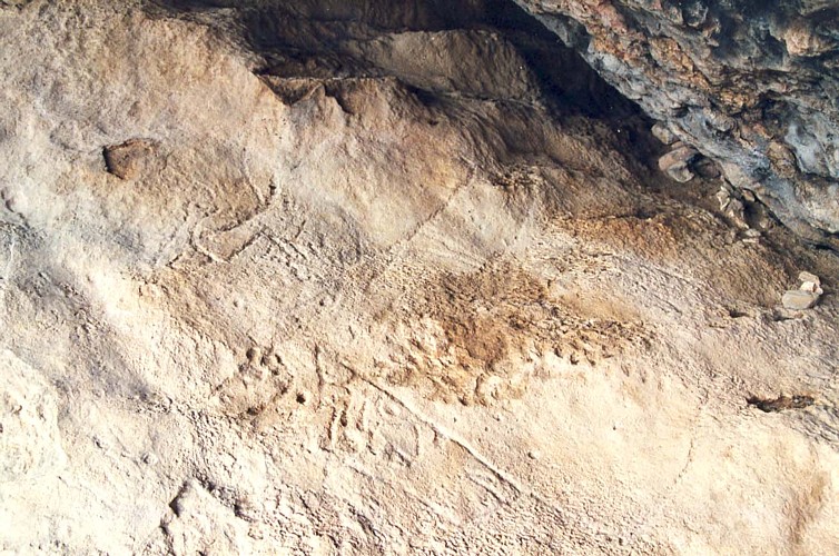 Grabado rupestre de la cueva de la Fuente del Trucho