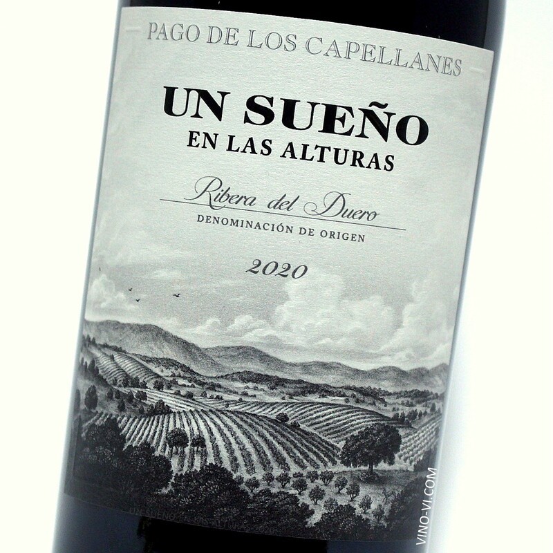 Etiqueta del vino Un Sueño en las Alturas 2020, uno de los mejores tintos de España