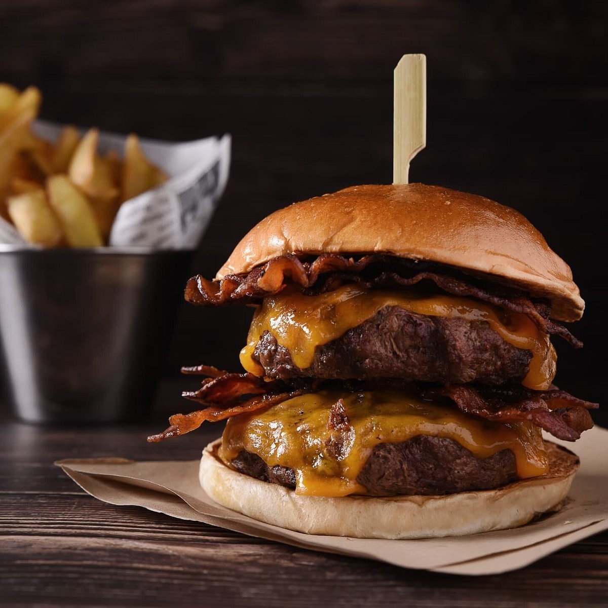 Una de las hamburguesas de Steakburger Gran Vía, típica de las hamburguesas de Estados Unidos