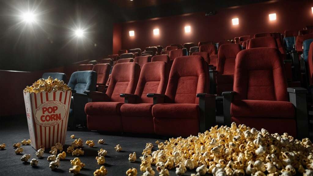 Una sala de cine con un paquete de palomitas, uno de los planes de otoño
