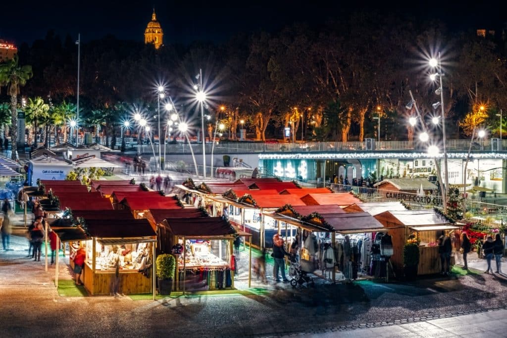El mercadillo navideño de Málaga