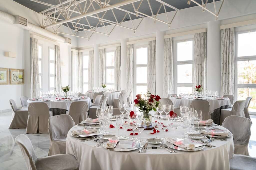El salón de banquetes del Parador de Mojácar