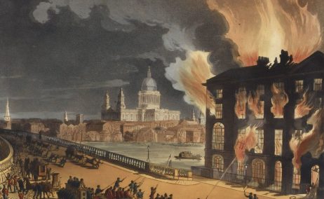 Ilustración gran incendio de Londres de 1666.