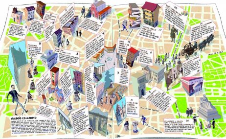 Mapa ilustrado Madrid es Galdós. Imagen: esMadrid.