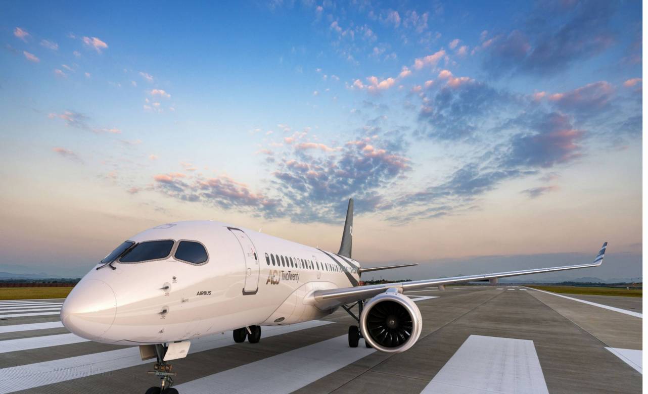 El A220, el más pequeño de la familia de Airbus. Foto Airbus