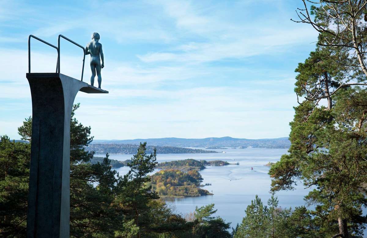 Las vistas de Oslo con arte. Foto Ekebergparken