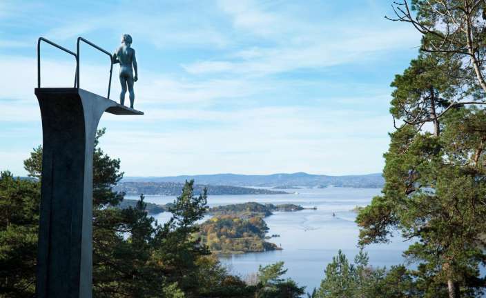 Las vistas de Oslo con arte. Foto Ekebergparken