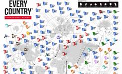 Mapa del mundo de series favoritas de Netflix. Fuente Budget Direct.