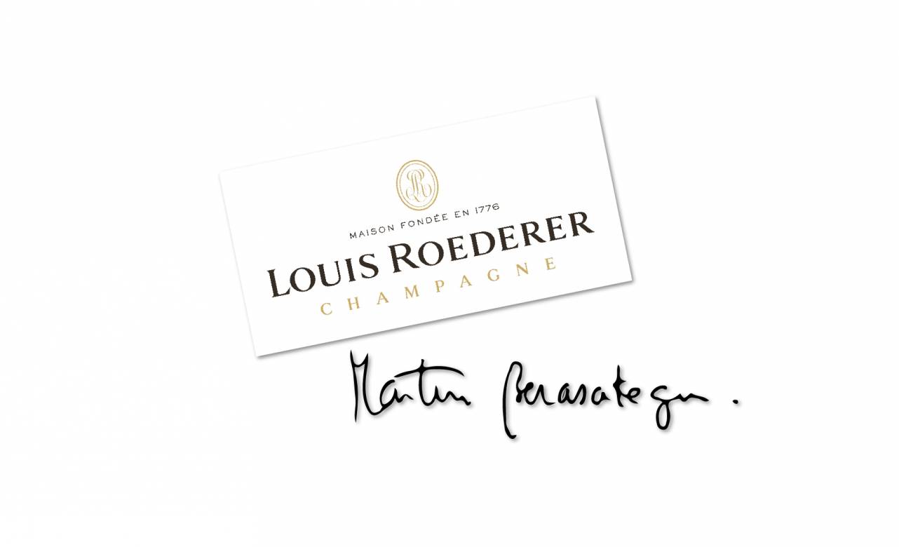 Firma de Martin Berasategui y Stéphane Richer de Louis Roederer Foto: Berasategui