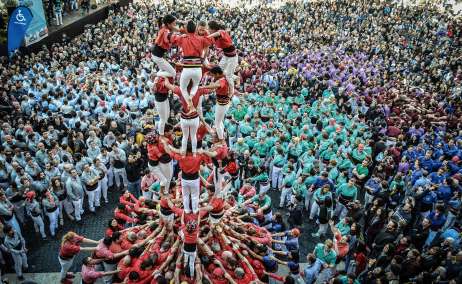 Actuación de los Castellers de Barcelona. Foto: Carla Henríquez