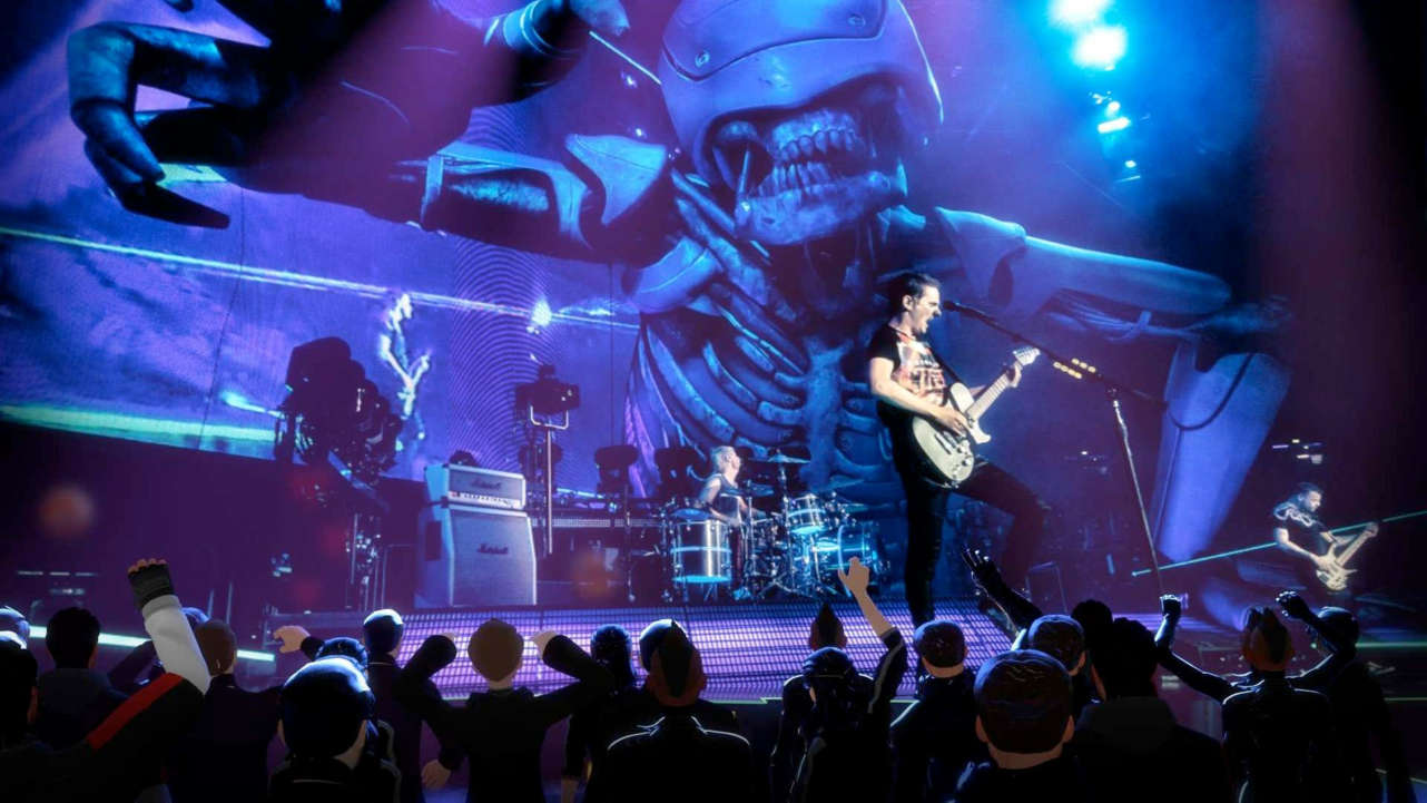 Muse en un momento del concierto virtual de 'Simulation Theory'. Foto Stageverse