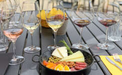 Copas de albariño, tempranillo y de godello californiano de la bodega Marimar Estate.