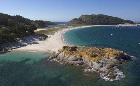 La playa de Rodas en las Islas Cíes, Galicia