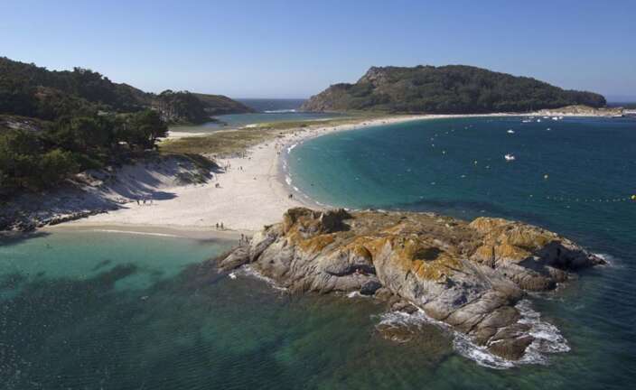 La playa de Rodas en las Islas Cíes, Galicia