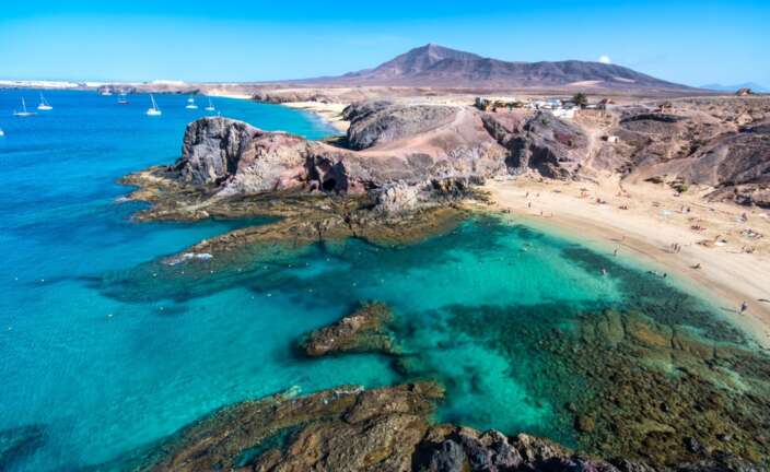 La playa de Papagayo en Lanzarote