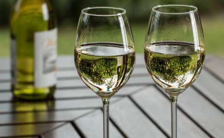 Dos copas de vino blanco