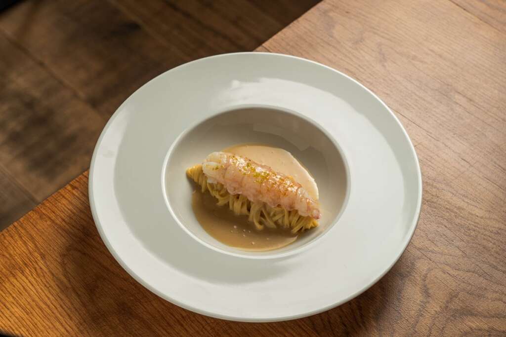 Tagliarini artesanales al huevo con cigala
