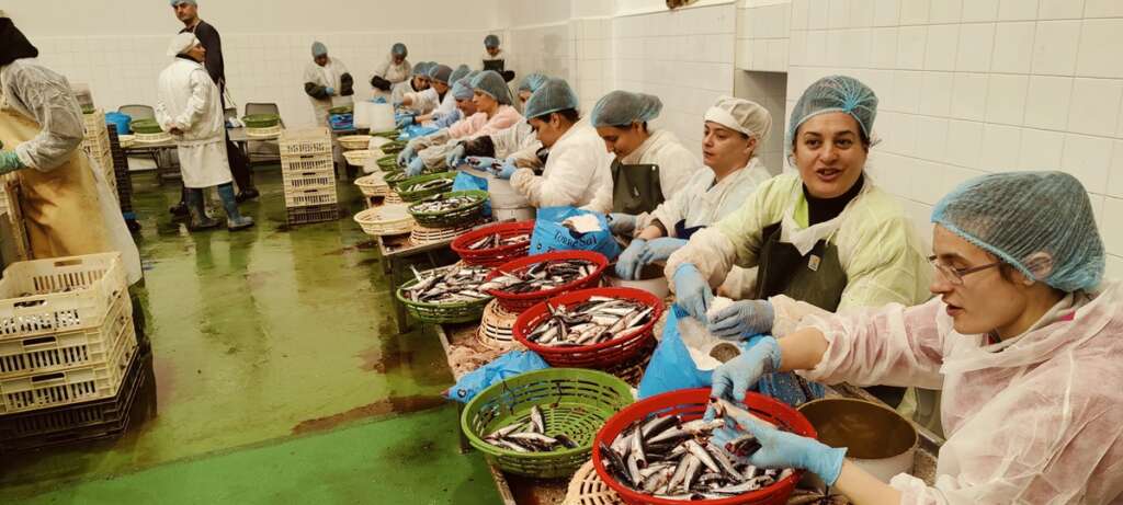 Trabajadores del proceso de marinación en el Grupo Consorcio